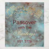 Pascha Wijnflesetiket Jerusalem Design INKS Wijn Etiket (Enkel label)