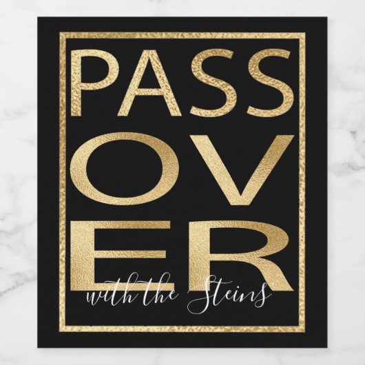 Pascha Wijnflesetiket Pascha Classic Gold Wijn Etiket (Enkel label)