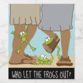 Pascha Wijnflesje Label Wie heeft de kikkers eruit Wijn Etiket (Enkel label)