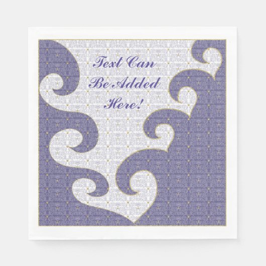 Pascha witte standaard servetten "Gold Star/Paarse (Voorkant)