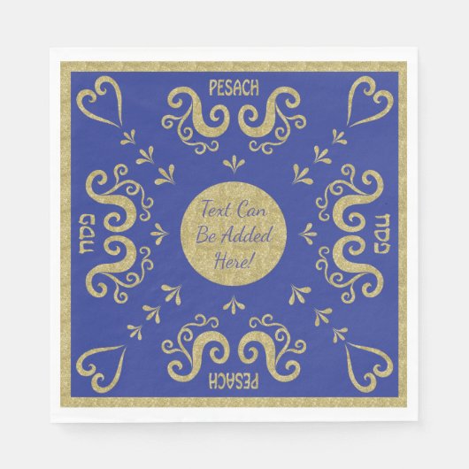 Pascha Witte Standaard servetten Goud Elegant (Voorkant)