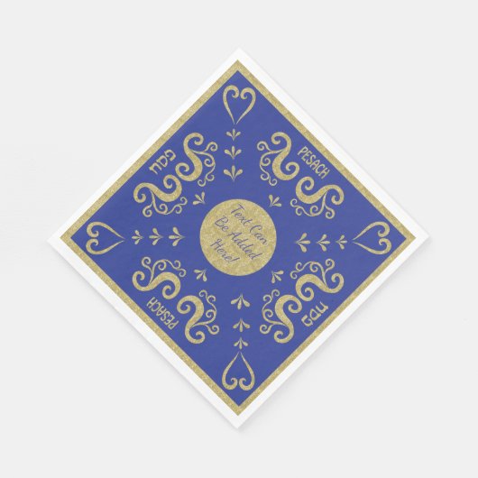 Pascha Witte Standaard servetten Goud Elegant (Hoek)