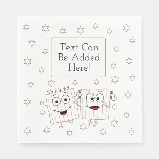 Pascha Witte Standaard servetten Matzah Happy (Voorkant)