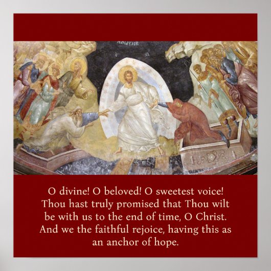 Paschal canon Ode 9 Troparion 1 poster voor Pasen (Voorkant)