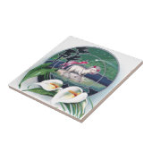 Paschal Lamb en White Lilies  Paschal Tegeltje (Zijkant)