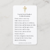 Paschal Prayer Heilige Kaart Paschal Visitekaartje (Achterkant)