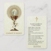 Paschal Prayer Heilige Kaart Paschal Visitekaartje (Voorkant / Achterkant)