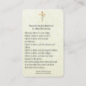 Paschal Prayer Heilige Kaart Paschal Visitekaartje (Achterkant)