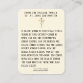 Paschal Prayer, paasherrijzender Heilige Kaarten Visitekaartje (Achterkant)