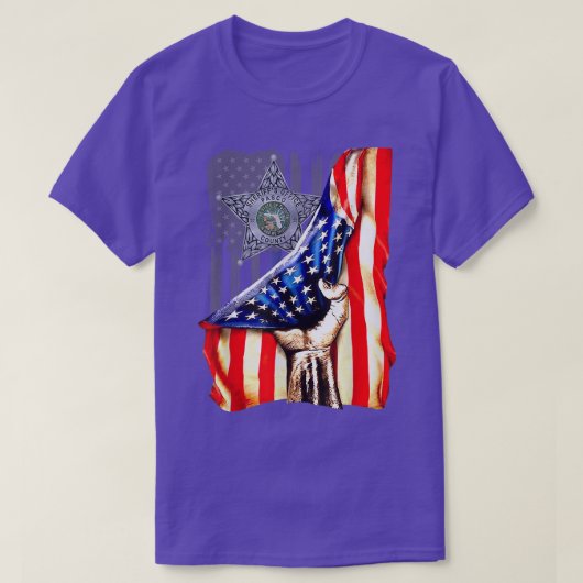 Pasco County Sheriff Badge met Amerikaanse vlag T-shirt (Design voorkant)