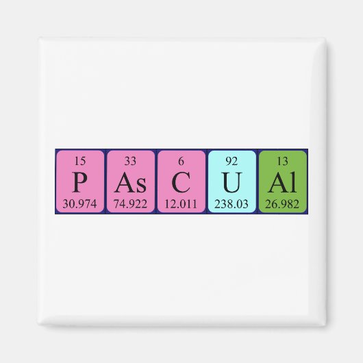 Pascual periodieke lijstnaam magneet (Voorkant)