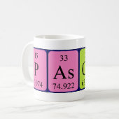 Pascual periodieke lijstnaam mok (Voorkant links)