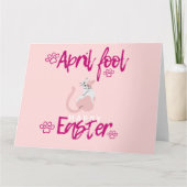 Pasen 1 april grap cadeau kat ei paasgrappig  kaart (Voorkant)