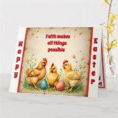  Pasen 3 Little Chicken Holiday Collectie Kaart (Gele Bloem)