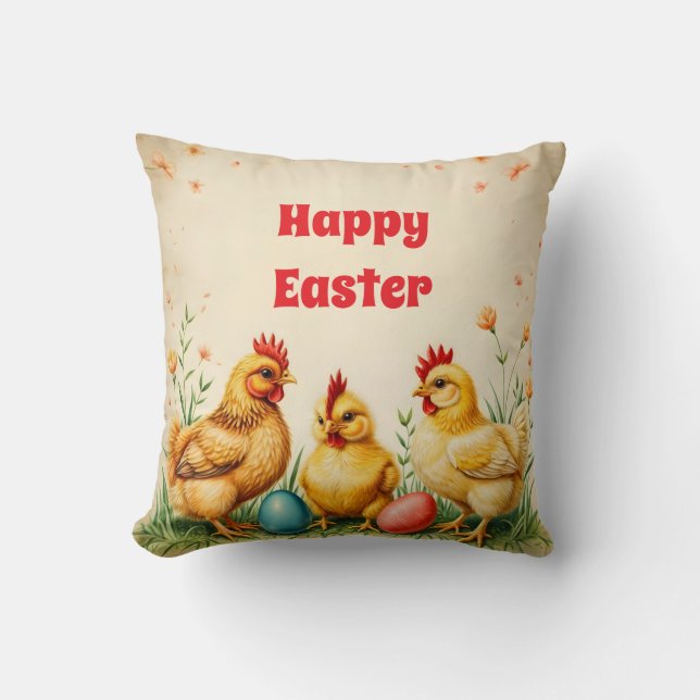  Pasen 3 Little Chicken Holiday Collectie Kussen (Voorkant)