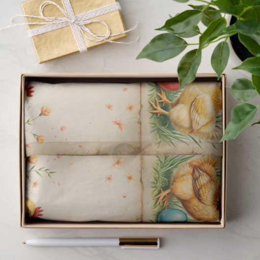  Pasen 3 Little Chicken Holiday Collectie Tissuepapier (Geschenk)