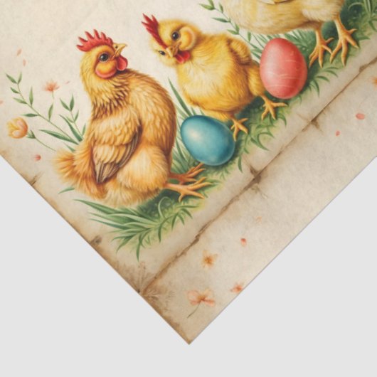  Pasen 3 Little Chicken Holiday Collectie Tissuepapier (Detail)