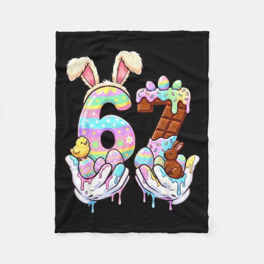 Pasen 67 Six Seven Grappige Gen Alpha Meme Drip Jo Fleece Deken (Voorkant)