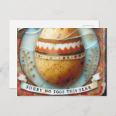 Pasen aardappel Sorry geen eieren dit jaar Briefkaart (Voorkant / Achterkant)