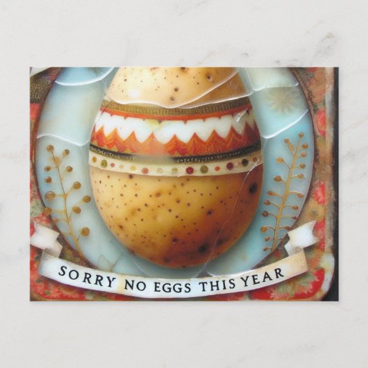 Pasen aardappel Sorry geen eieren dit jaar Briefkaart (Voorkant)