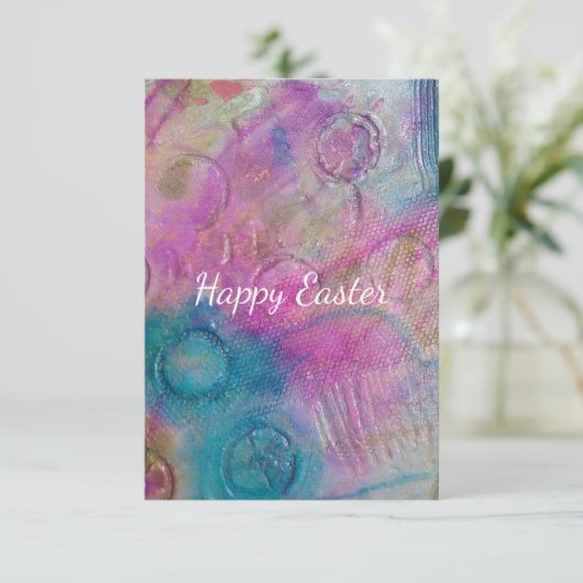 Pasen Abstract Gemengde Techniek Kaart (Staand voorkant)