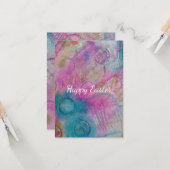 Pasen Abstract Gemengde Techniek Kaart (Voorkant / Achterkant in situ)