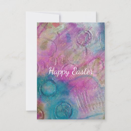 Pasen Abstracte Mixed Media Kaart (Voorkant)