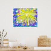 Pasen abstracte verrijzeniskruis poster (Keuken)