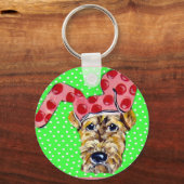 Pasen Airedale Sleutelhanger (Voorkant)