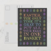 Pasen Al je eieren in één mand Feestdagenkaart (Voorkant / Achterkant)