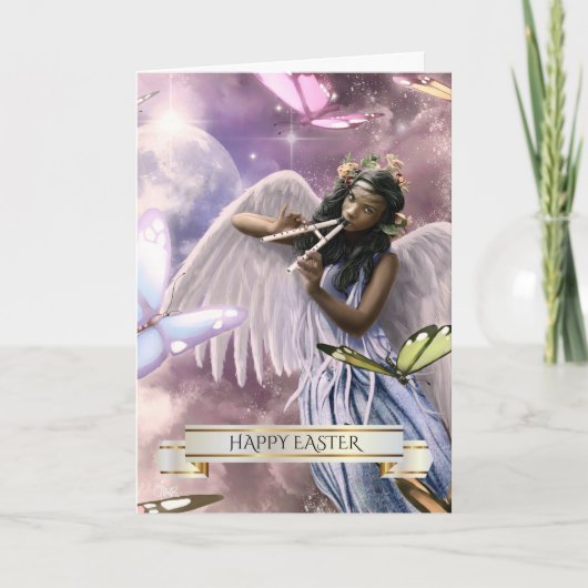Pasen. Angel met Butterflies Kaarten (Voorkant)