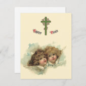  Pasen, Angelic Angels Clouds in de hemel Feestdagenkaart (Voorkant / Achterkant)