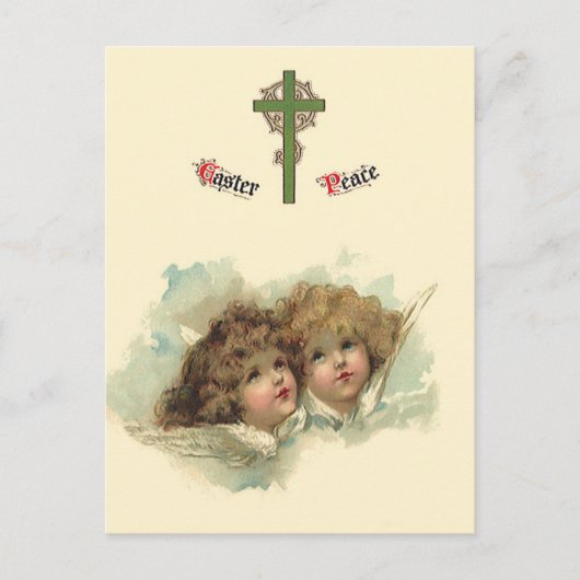  Pasen, Angelic Angels Clouds in de hemel Feestdagenkaart (Voorkant)