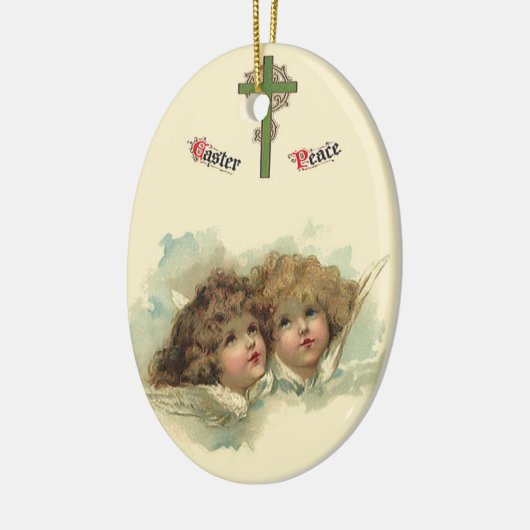 Pasen, Angelic Angels Clouds in de hemel Keramisch Ornament (Links)