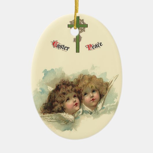  Pasen, Angelic Angels Clouds in de hemel Keramisch Ornament (Voorkant)