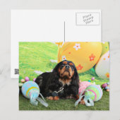 Pasen - Arrogante Koning Charles Spaniel - Charlie Feestdagenkaart (Voorkant / Achterkant)