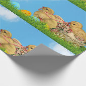  Pasen Baby Chicken Blue Wrapping Papier (Hoek)