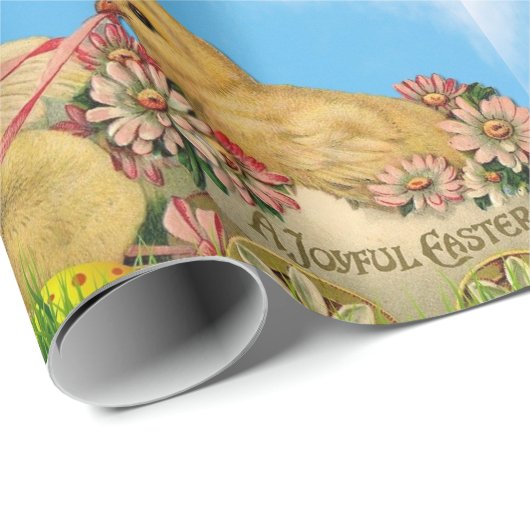 Pasen Baby Chicken Blue Wrapping Papier (Rol Hoek)