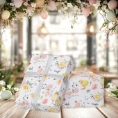 Pasen Baby Chicks Spring Floral Cadeaupapier