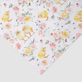 Pasen Baby Chicks Spring Floral Tissuepapier (Detail)
