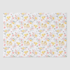 Pasen Baby Chicks Spring Floral Tissuepapier