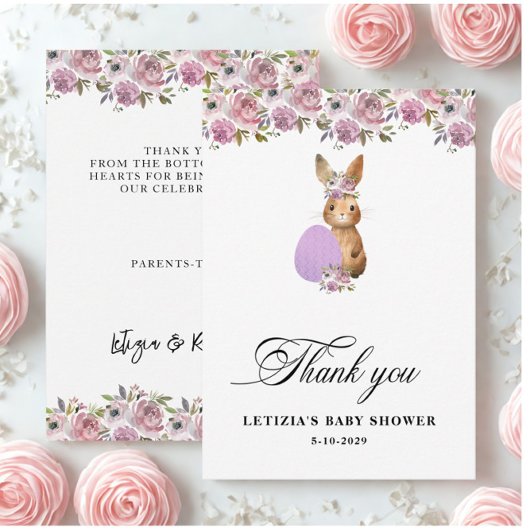Pasen Baby Shower Bedankkaart