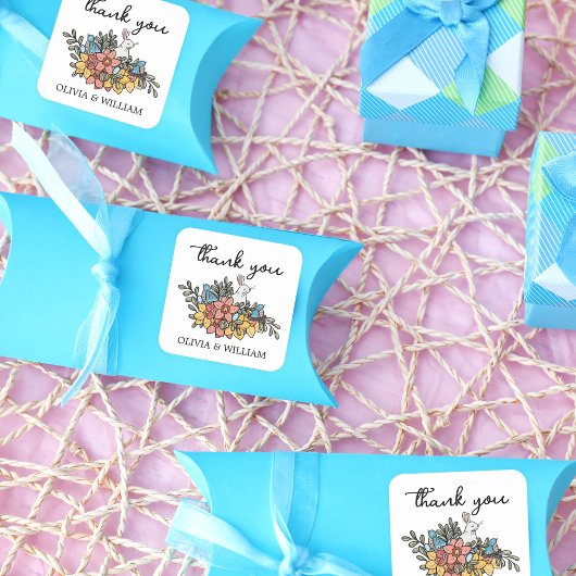 Pasen Baby Shower Bedankt Vierkante Sticker