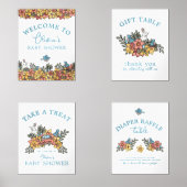 Pasen Baby shower Frameable Tabeltekens Muurkunst Sets (Voorkant)