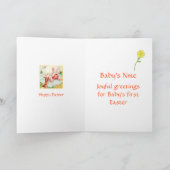 Pasen ~ Baby's eerste gekleed in Bunny Kostuum Aut Feestdagen Kaart (Binnen)