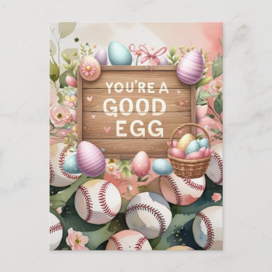 Pasen Baseball Wenskaart  Feestdagenkaart (Voorkant)
