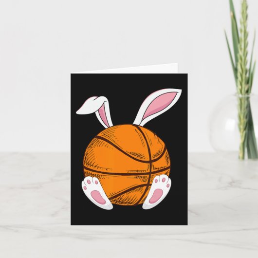 Pasen Basketbal Konijn Konijn Bunny Gelukkig Pasen Kaart (Voorkant)