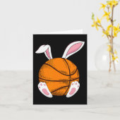 Pasen Basketbal Konijn Konijn Bunny Gelukkig Pasen Kaart (Gele Bloem)