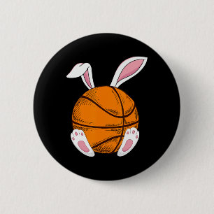 Pasen Basketbal Konijn Konijn Bunny Gelukkig Pasen Ronde Button 5,7 Cm