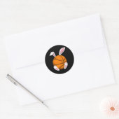 Pasen Basketbal Konijn Konijn Bunny Gelukkig Pasen Ronde Sticker (Envelop)